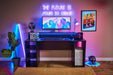 Rest RelaxRest Relax Simulator Gaming Desk in Black with LED Lights - Rest Relax