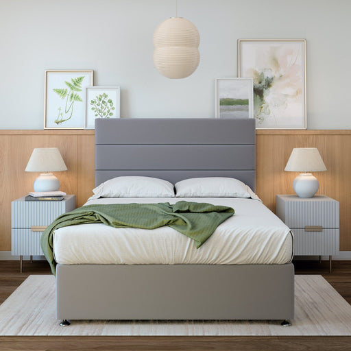 Rest RelaxRest Relax Sleep Plush Velvet Silver Divan Bed with Headboard & Storage Options - Rest Relax