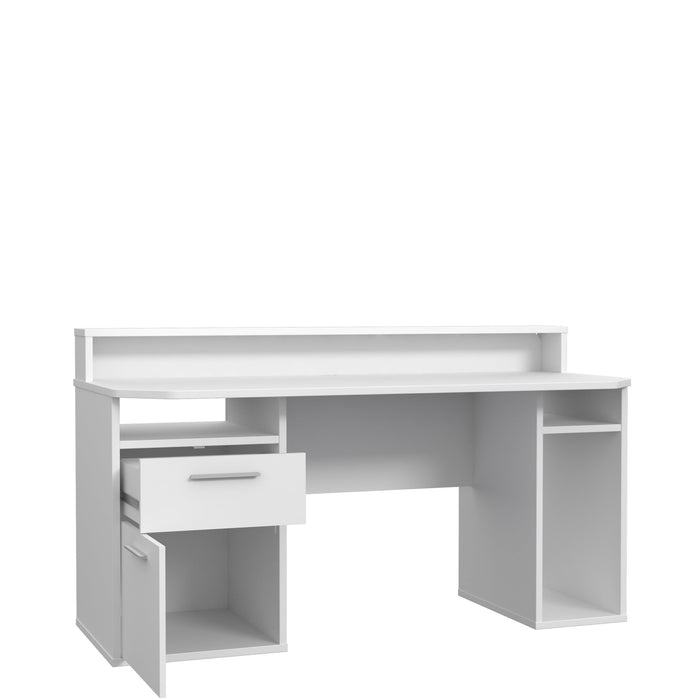 Rest RelaxRest Relax Warrior Gaming Desk in White with LED Lights - Rest Relax
